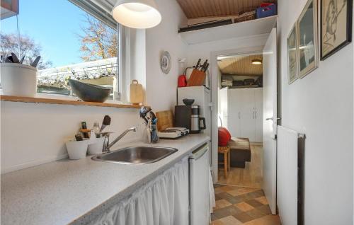una cucina con lavandino e finestra di Nice Apartment In Sby With Kitchen a Sæby