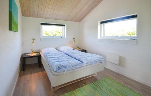 1 dormitorio con 1 cama y 2 ventanas en Cozy Home In Vestervig With Kitchen en Vestervig