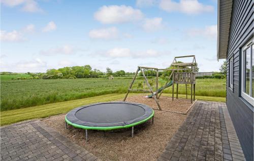 a trampoline and a swing set on a patio at 5 Bedroom Beautiful Home In Sydals in Høruphav