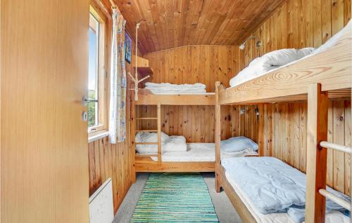 Bindslevにある2 Bedroom Lovely Home In Bindslevの木造キャビン内の二段ベッド付きの部屋