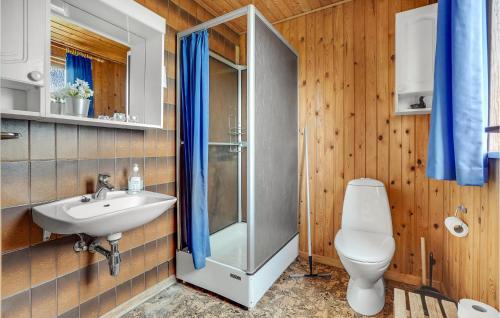 Bindslevにある2 Bedroom Lovely Home In Bindslevのバスルーム(シンク、シャワー、トイレ付)