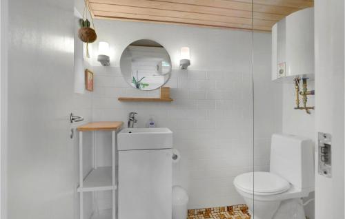 BalkeにあるStunning Home In Nex With Wifiのバスルーム(トイレ、洗面台、鏡付)