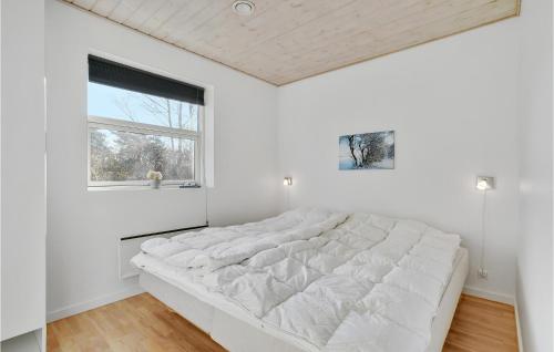 a white bedroom with a large bed and a window at Cozy Home In Vordingborg With Kitchen in Vordingborg