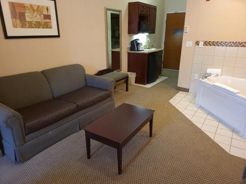 sala de estar con sofá, lavamanos y bañera en Holiday Inn Express Hotel & Suites Tipp City, an IHG Hotel, en Tipp City