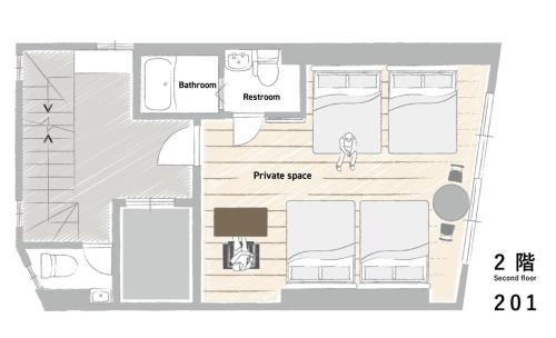 a floor plan of a building at WonderfulStayTOKYO浅草 in Tokyo