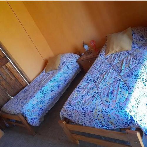 2 nebeneinander sitzende Betten in einem Schlafzimmer in der Unterkunft La Casa del Árbol in Carmen de Areco