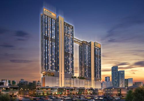 a rendering of a tall building in a city at Sleeping Lion Suites in Kuala Lumpur
