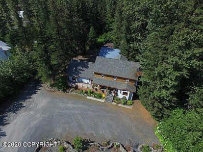 an aerial view of a house in the woods at Bell In The Woods B&B in Seward