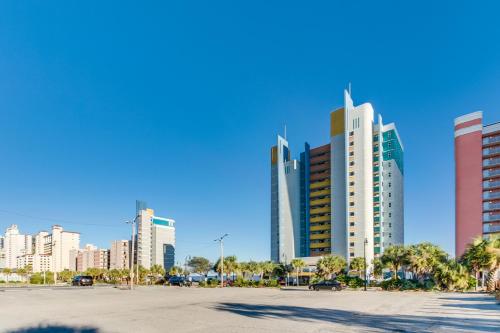 a group of tall buildings in a city at 1BR Beach Condo in Atlantica Resort near Boardwalk in Myrtle Beach