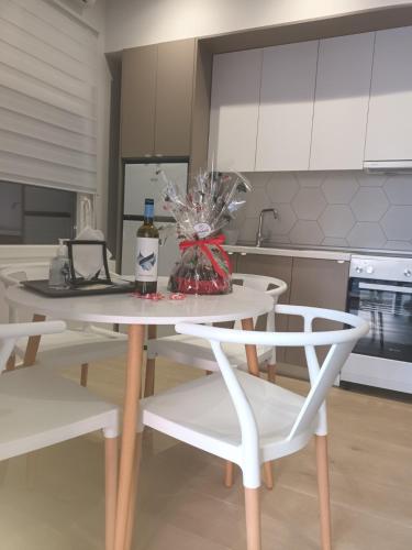 Η κουζίνα ή μικρή κουζίνα στο Partcon Apartment B