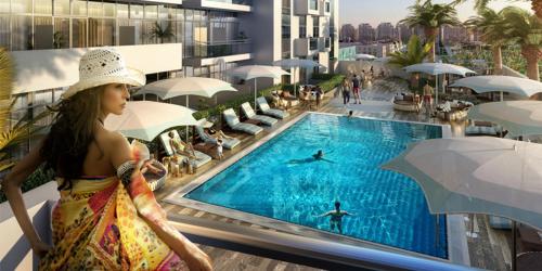 Bazén v ubytování Luxury Escapes - Cozy Studio In front of Metro Stn - Access to Gym & Pool - Aura Azizi nebo v jeho okolí