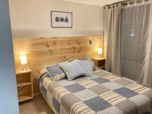 Postel nebo postele na pokoji v ubytování Departamento acogedor ideal para parejas