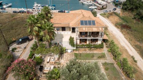 an aerial view of a house at Mistral Boutique Hotel in Meganisi