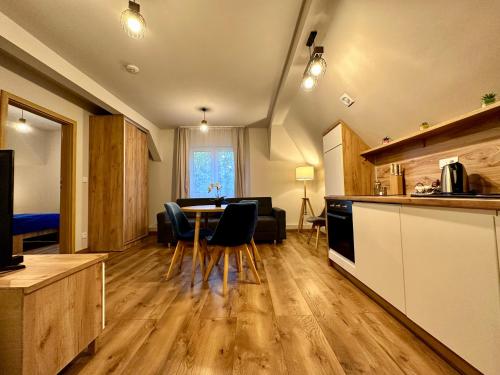 Η κουζίνα ή μικρή κουζίνα στο Apartamenty Pruskie