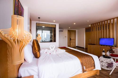 Cama o camas de una habitación en Beautiful Sapa Hotel