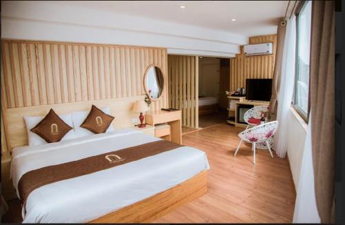 Cama o camas de una habitación en Beautiful Sapa Hotel