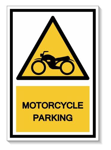 a yellow sign with a motorcycle parking sign at La Magnolia in Greve in Chianti