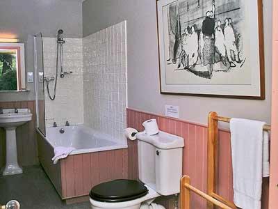 Kirkpatrick DurhamにあるMarwhin Cottage - Swwsのバスルーム(トイレ、バスタブ、シンク付)
