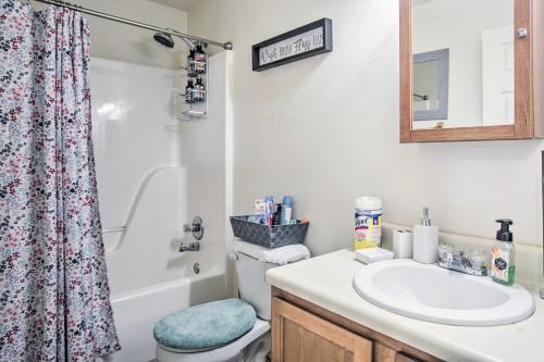 a bathroom with a sink and a toilet and a shower at Pet-Friendly Home Less Than 3 Mi to French Quarter! in New Orleans