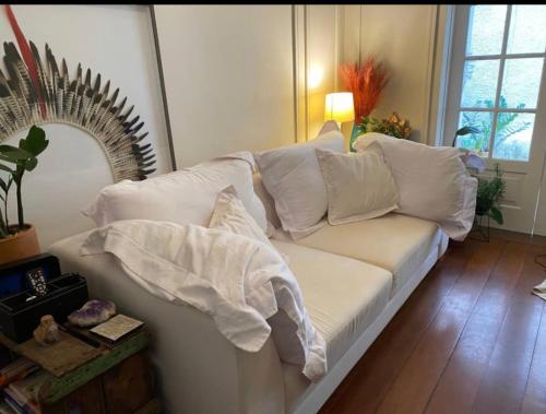 Cama o camas de una habitación en Apartamento Leblon João lira quadra da praia - melhor do Leblon
