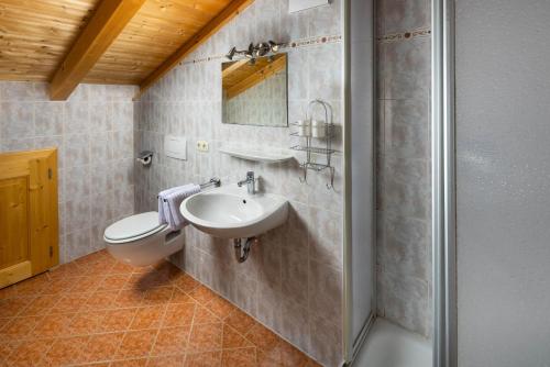 ห้องน้ำของ Ferienwohnungen Freidinglehen