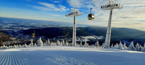 シフィエラドゥフ・ズドルイにあるIZERSKI TARAS- Górski Apartament 120m2の雪上スキー場