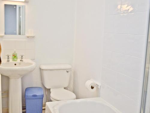 ペンザンスにあるSt Marys Houseの白いバスルーム(トイレ、シンク付)