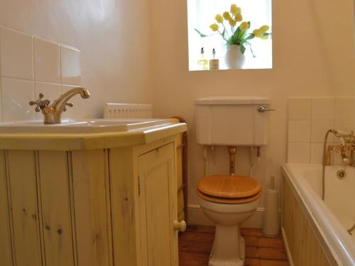 a bathroom with a toilet and a sink and a tub at Ryecroft in Windermere