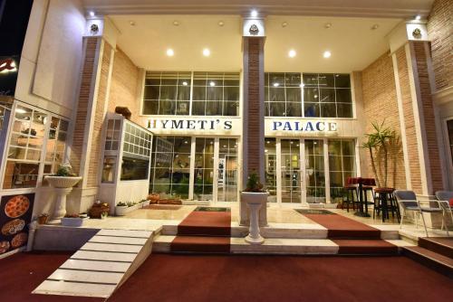 a store front with a sign that reads knights palapa at Hotel Hymeti's Palace in Pogradec