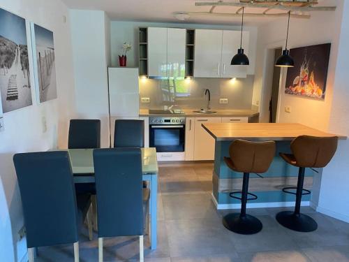 Dapur atau dapur kecil di Ferienwohnung Süd - West Harz mit Sauna E-Bikes vorhanden!