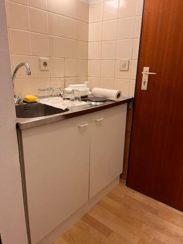 ครัวหรือมุมครัวของ Zentrale und gepflegte Wohnung in Nürnberg