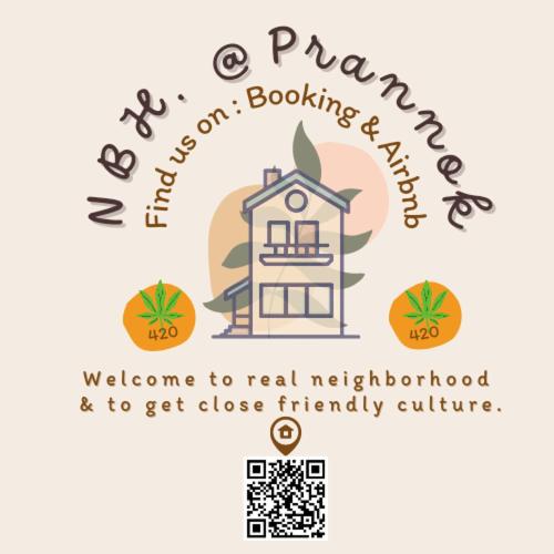 a logo for a book store with a house at NBH.@ Prannok in Bangkok