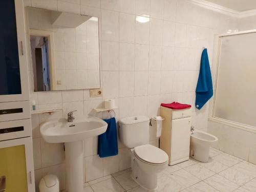 a bathroom with a toilet and a sink at Apartamento Jarauta 50 in Pamplona