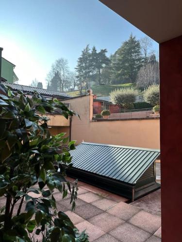 a view of a metal roof on a patio at Piccolo Borgo di Raoul in Vicenza