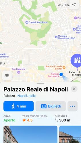 a screenshot of a cell phone with a map at Casetta Piazza Plebiscito in Naples