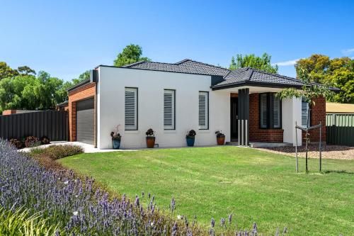 a house with a lawn in front of it at Julie-Anna, Bendigo in Bendigo
