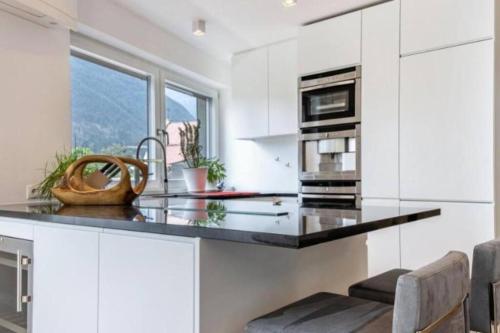 Kjøkken eller kjøkkenkrok på Modern penthouse in the Dolomites
