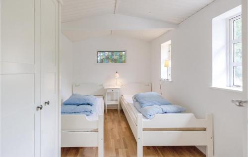 1 dormitorio con 2 camas y ventana en 3 Bedroom Nice Home In Nykbing Sj, en Nykøbing Sjælland