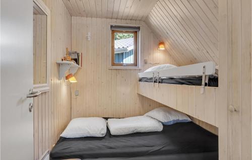 Spodsbjergにある3 Bedroom Beautiful Home In Rudkbingの小さなお部屋で、二段ベッド2組が備わります。