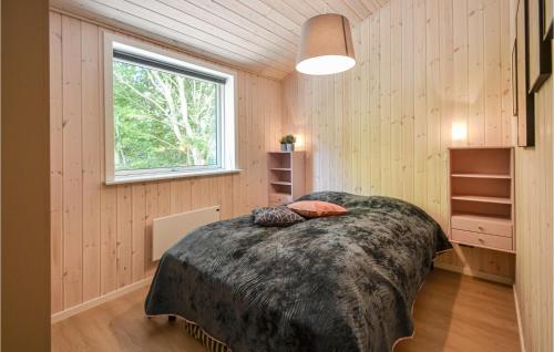 um quarto com uma cama num quarto com uma janela em Pet Friendly Home In ster Assels With Wifi em Øster Assels