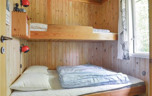 HvalpsundにあるStunning Home In Fars With Wifiのキャビン内の二段ベッド2台が備わる客室です。