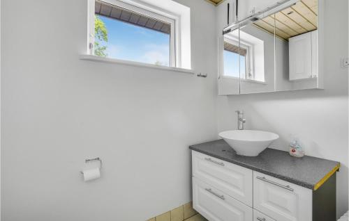 a bathroom with a sink and a mirror at Awesome Home In Dragr With 2 Bedrooms And Wifi in Dragør