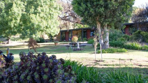 a garden with a house and some trees and flowers at Blickinstal Holiday Retreat in Bethany