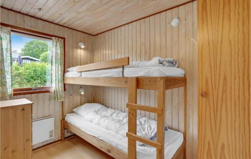 Hejls的住宿－Lovely Home In Hejls With Kitchen，木制客房设有两张双层床和窗户。