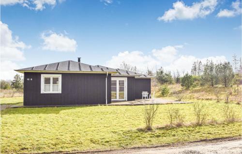 a small black house on a grassy field at Gorgeous Home In Ejstrupholm With Wifi in Ejstrup