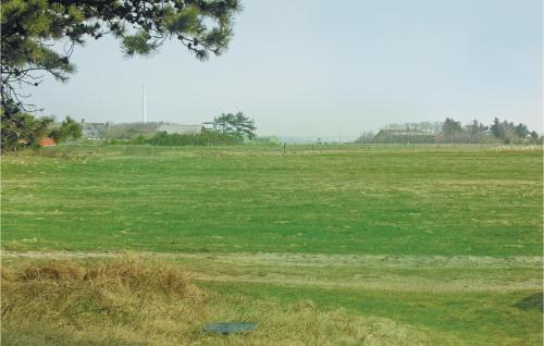 a large field of grass with a blue frisbee in it at 2 Bedroom Amazing Home In Fanø in Fanø