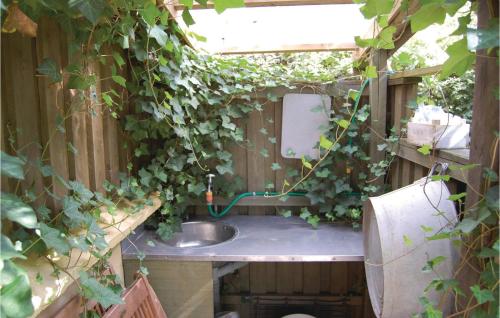 un baño con lavabo con hiedra creciendo a su alrededor en Cozy Home In Tranekr With Kitchen, en Hou