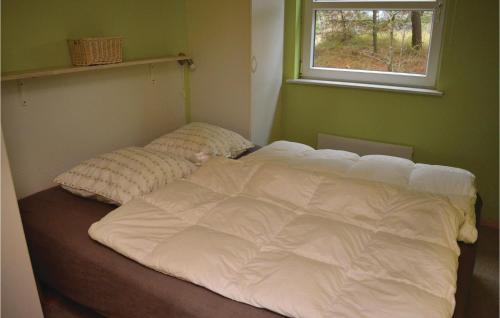 ロモ・キルケビーにあるStunning Home In Rm With 3 Bedrooms, Sauna And Wifiの窓付きの客室の大型ベッド1台分です。