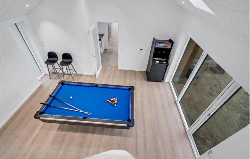 an overhead view of a pool table in a room at Gorgeous Home In Sjølund With Kitchen in Sjølund