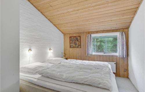a bedroom with a large white bed with a window at Cozy Home In Rm With Kitchen in Bolilmark